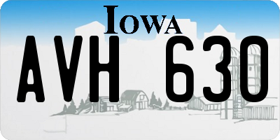 IA license plate AVH630