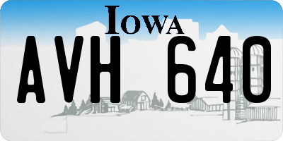 IA license plate AVH640