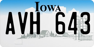 IA license plate AVH643