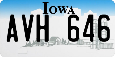 IA license plate AVH646