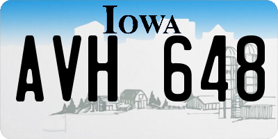 IA license plate AVH648