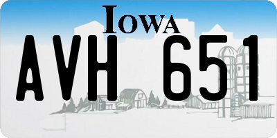 IA license plate AVH651