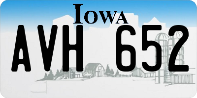 IA license plate AVH652