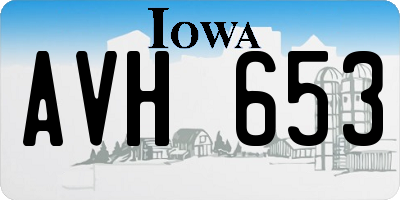 IA license plate AVH653