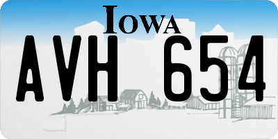IA license plate AVH654