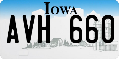 IA license plate AVH660