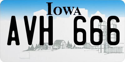 IA license plate AVH666