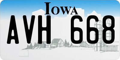 IA license plate AVH668