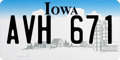 IA license plate AVH671