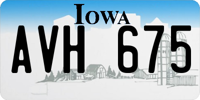 IA license plate AVH675