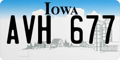 IA license plate AVH677