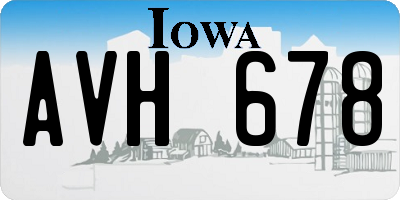 IA license plate AVH678