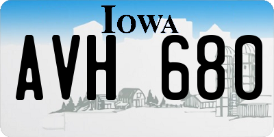IA license plate AVH680
