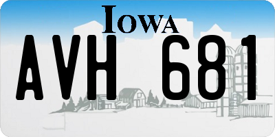 IA license plate AVH681