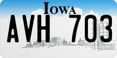 IA license plate AVH703