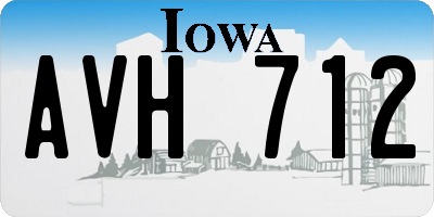 IA license plate AVH712
