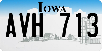 IA license plate AVH713
