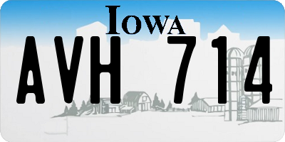 IA license plate AVH714