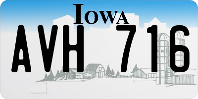 IA license plate AVH716