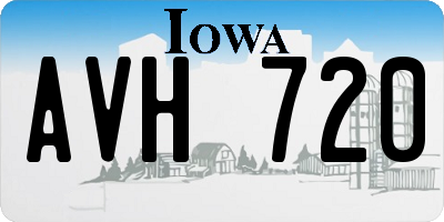 IA license plate AVH720