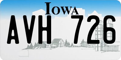 IA license plate AVH726