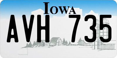 IA license plate AVH735