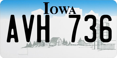 IA license plate AVH736