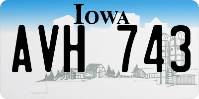 IA license plate AVH743