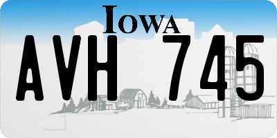 IA license plate AVH745