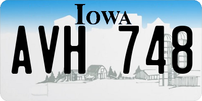 IA license plate AVH748