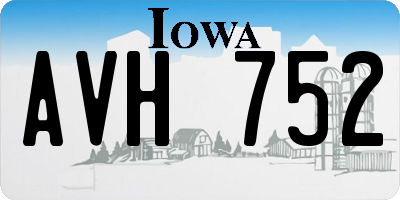 IA license plate AVH752