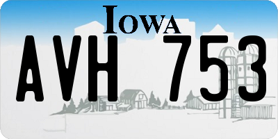 IA license plate AVH753