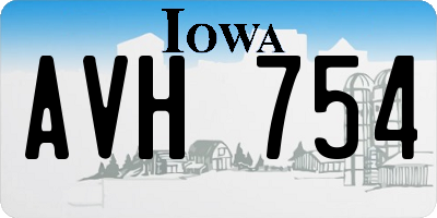 IA license plate AVH754