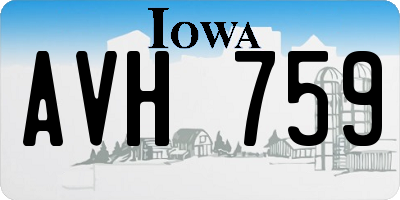 IA license plate AVH759