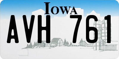 IA license plate AVH761