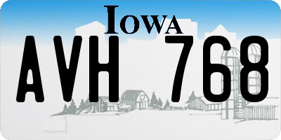IA license plate AVH768