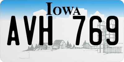 IA license plate AVH769