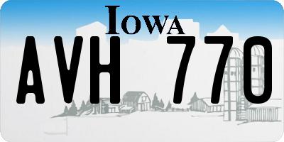 IA license plate AVH770