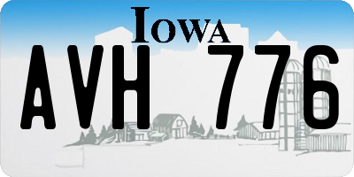 IA license plate AVH776