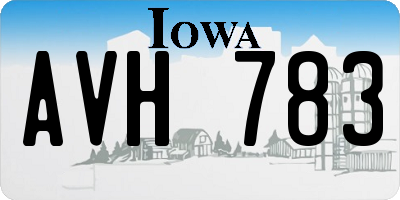 IA license plate AVH783