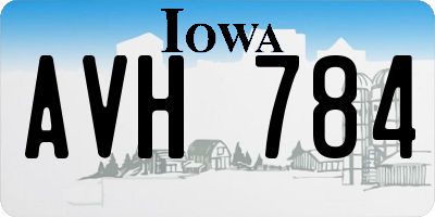 IA license plate AVH784