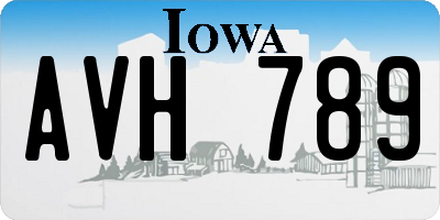 IA license plate AVH789