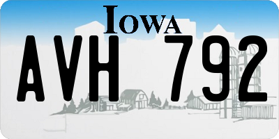 IA license plate AVH792