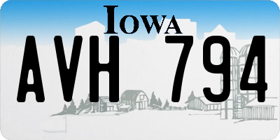 IA license plate AVH794