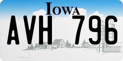 IA license plate AVH796