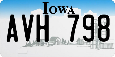 IA license plate AVH798