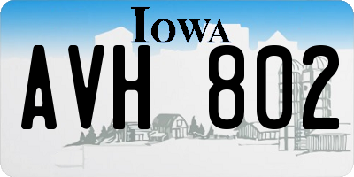 IA license plate AVH802