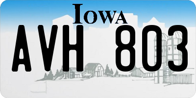 IA license plate AVH803