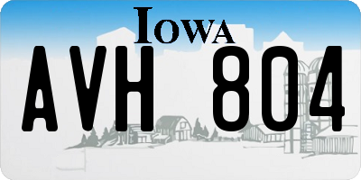 IA license plate AVH804