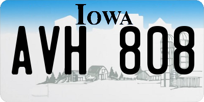 IA license plate AVH808